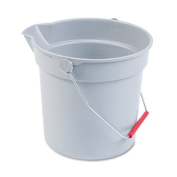 10 qt Gray, Plastic, Rubbermaid Commercial, Mfr#: FG296300GRAY